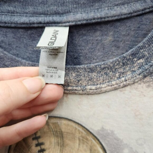 Vintage-Look Gildan Softstyle Halloween Graphic Tee In Distressed Charcoal Gray - Picture 3 of 4